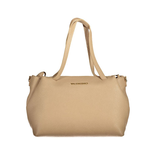 Alt Tag: Mario Valentino Beige Polyethylene Women Handbag with shoulder handles and detachable strap