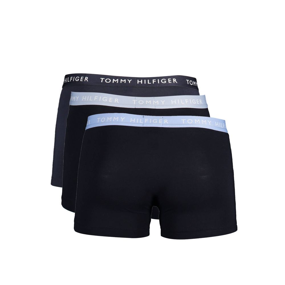 Tommy Hilfiger Black Cotton Men Boxer Trio Pack with sustainable materials and bold logo waistband.