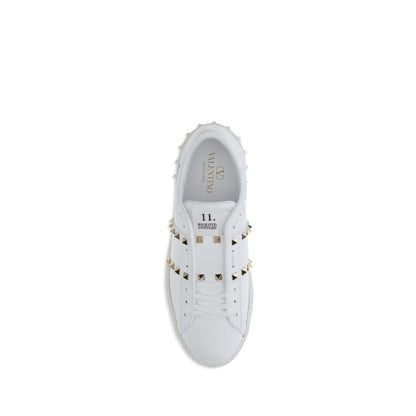 Valentino Garavani White Calf Leather Bos Taurus Low Top Sneakers