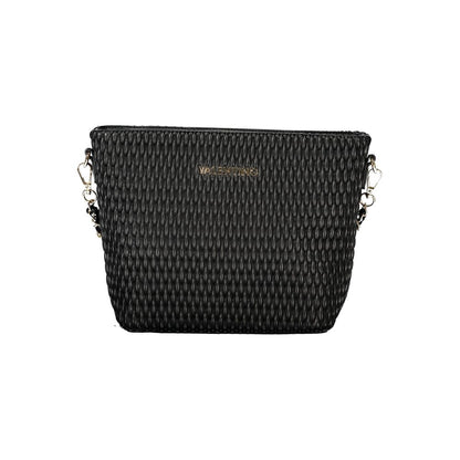 Mario Valentino Black Polyethylene Women Handbag with sleek design and removable handle, showcasing modern fashion-forward style.