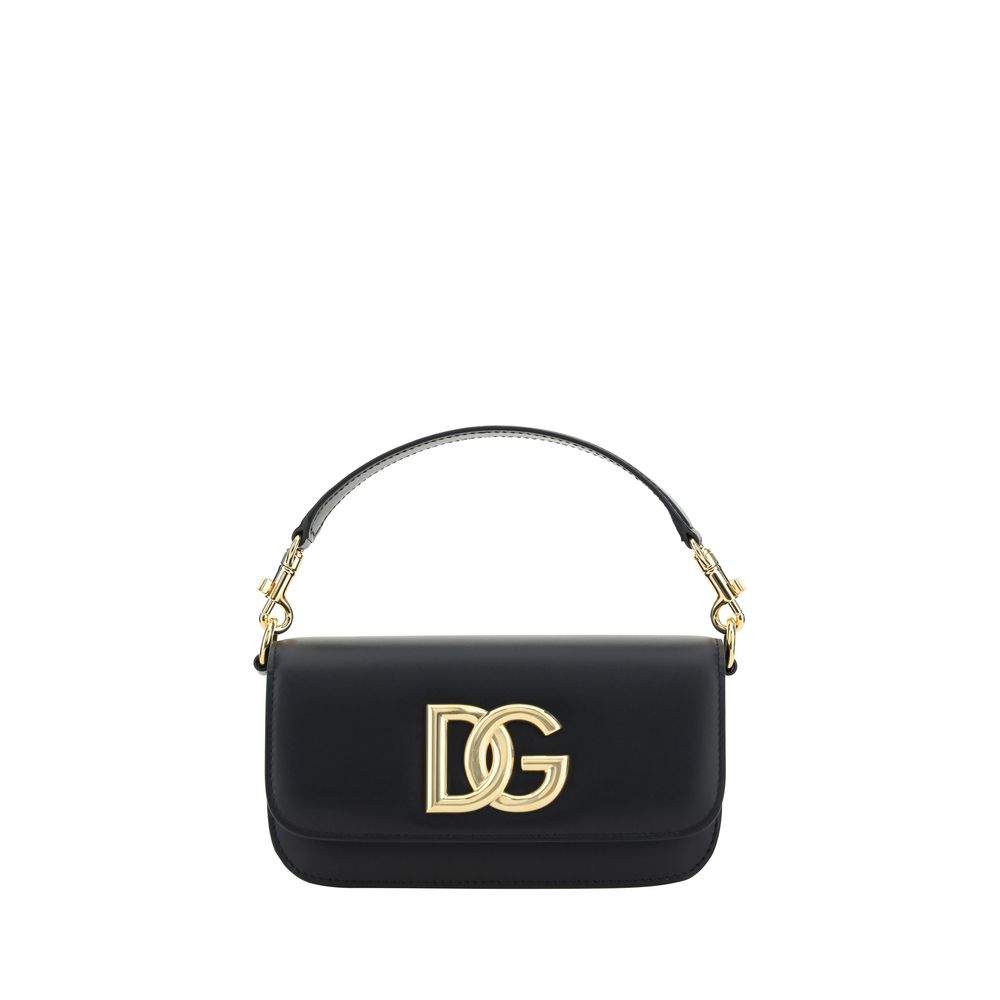 Dolce & Gabbana Black Calf Leather Bos Taurus Handbag