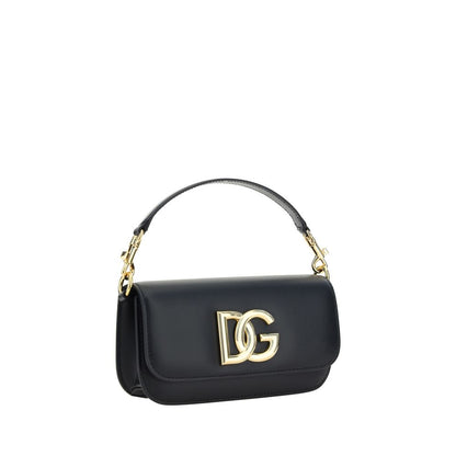 Dolce & Gabbana Black Calf Leather Bos Taurus Handbag