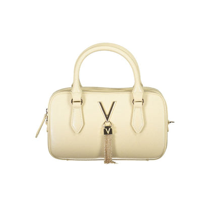 Mario Valentino Beige Polyethylene Women Handbag with dual handles and elegant design.