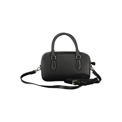 Mario Valentino Black Polyethylene Women Handbag with removable shoulder strap and sleek handles