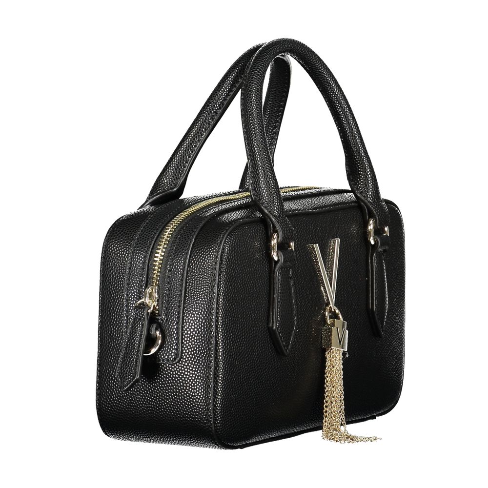 Mario Valentino Black Polyethylene Women Handbag with sleek handles and zip closure