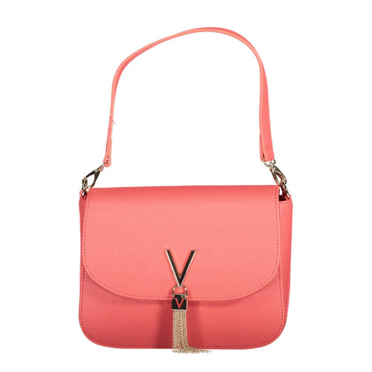 Mario Valentino Pink Polyethylene Women Handbag with removable shoulder handle and chain strap, stylish and functional design.