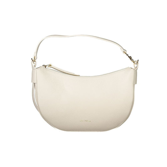 Coccinelle White Leather Handbag with adjustable and removable shoulder strap, zip closure, and internal pocket