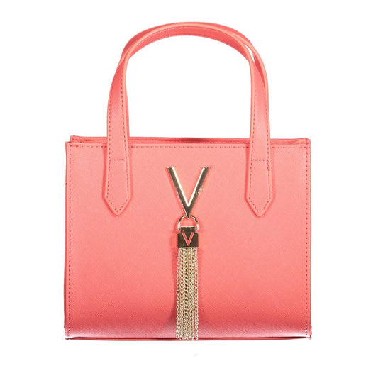Mario Valentino Pink Polyethylene Women Handbag with elegant double handles and decorative tassel.