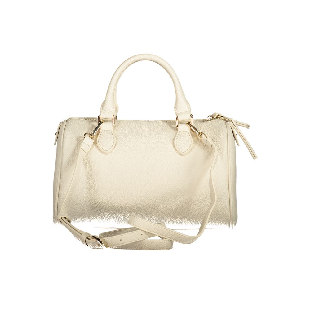 Mario Valentino Beige Polyethylene Women Handbag with handles, shoulder strap, and zip closure.