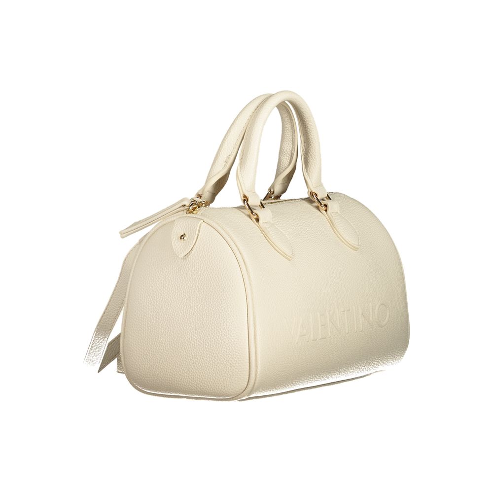 Mario Valentino Beige Polyethylene Women Handbag with elegant handles and removable strap