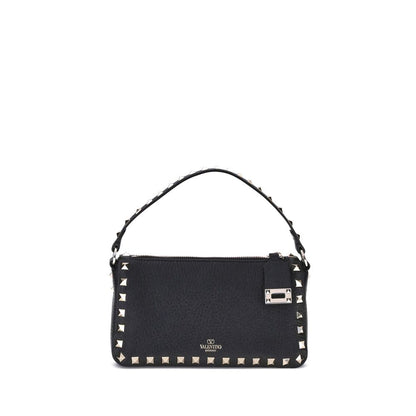Valentino Garavani Black Calf Leather Bos Taurus Shoulder Bag