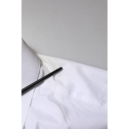 Dolce & Gabbana White Cotton GOLD Long Sleeves Formal Shirt