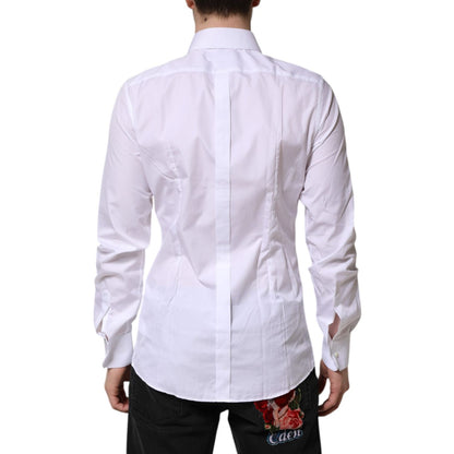 Dolce & Gabbana White GOLD Long Sleeves Dress Formal Shirt