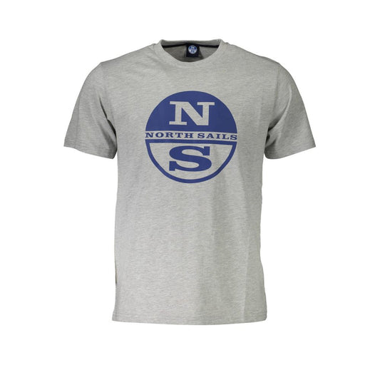 North Sails Brown Cotton Men T-Shirt with bold logo and crew neck design