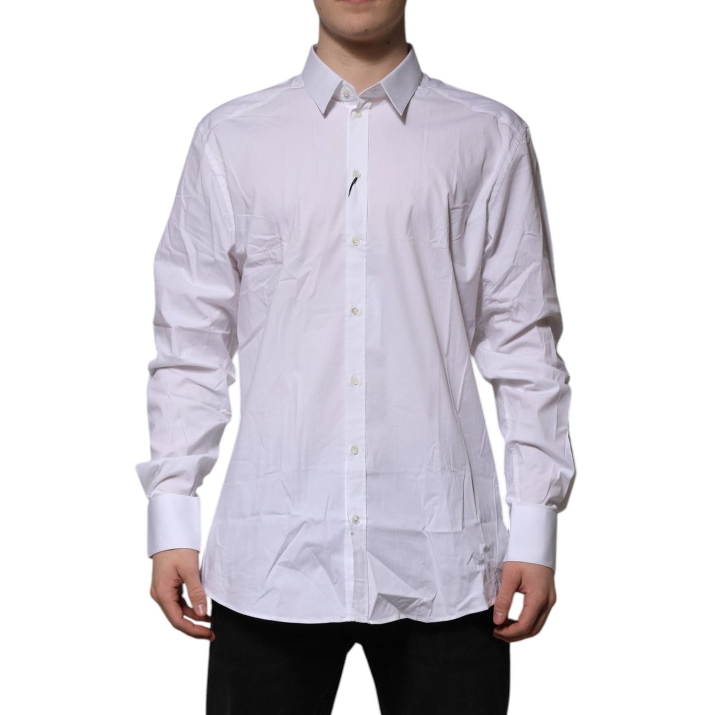 Dolce & Gabbana White GOLD Long Sleeve Dress Formal Shirt