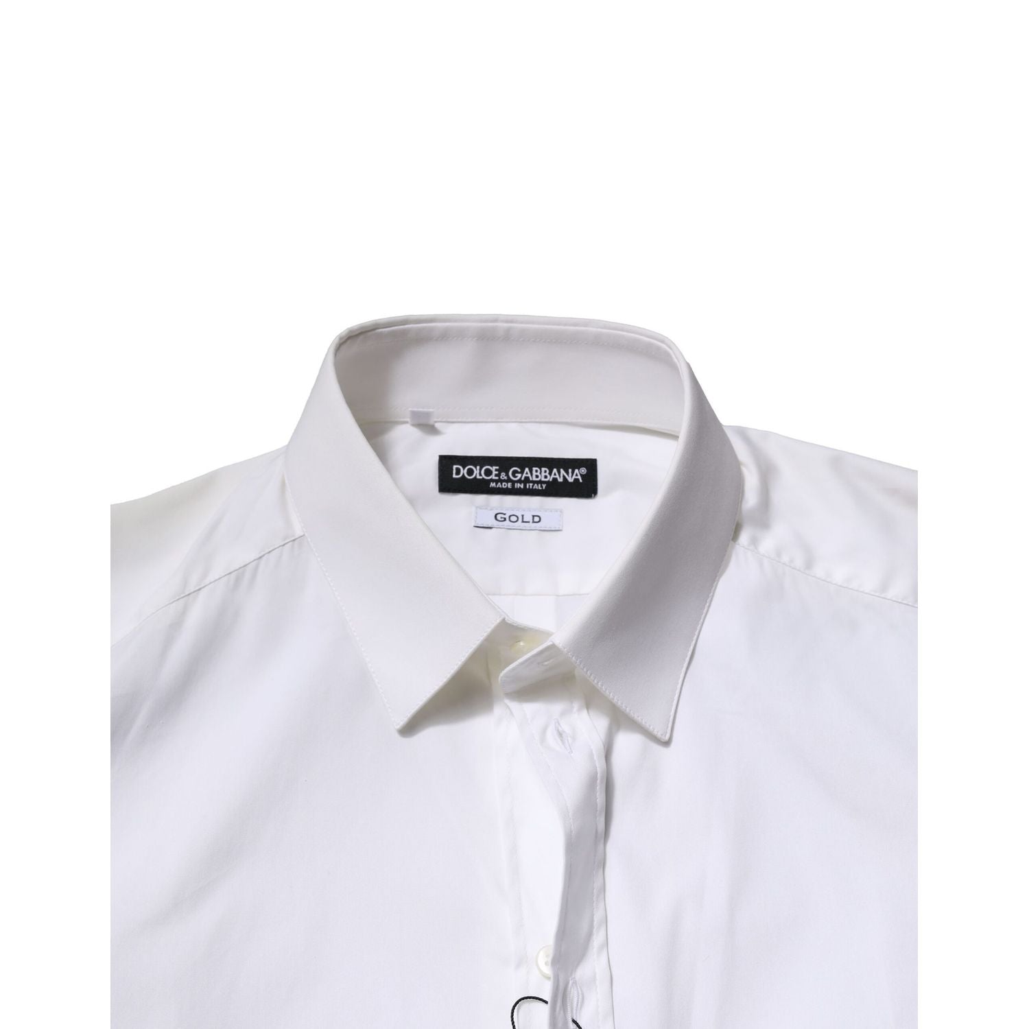 Dolce & Gabbana White GOLD Long Sleeve Dress Formal Shirt