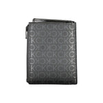 Calvin Klein Black Polyester Wallet with 5 compartments, RFID blocking, removable coin purse, contrasting details, and zip closure.