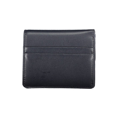 Tommy Hilfiger Blue Polyethylene Wallet with card slots, coin purse, and snap closure, featuring brand logo