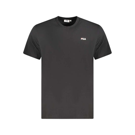 Fila Black Cotton Men T-Shirt, crew neck with Fila logo, 100% organic cotton.