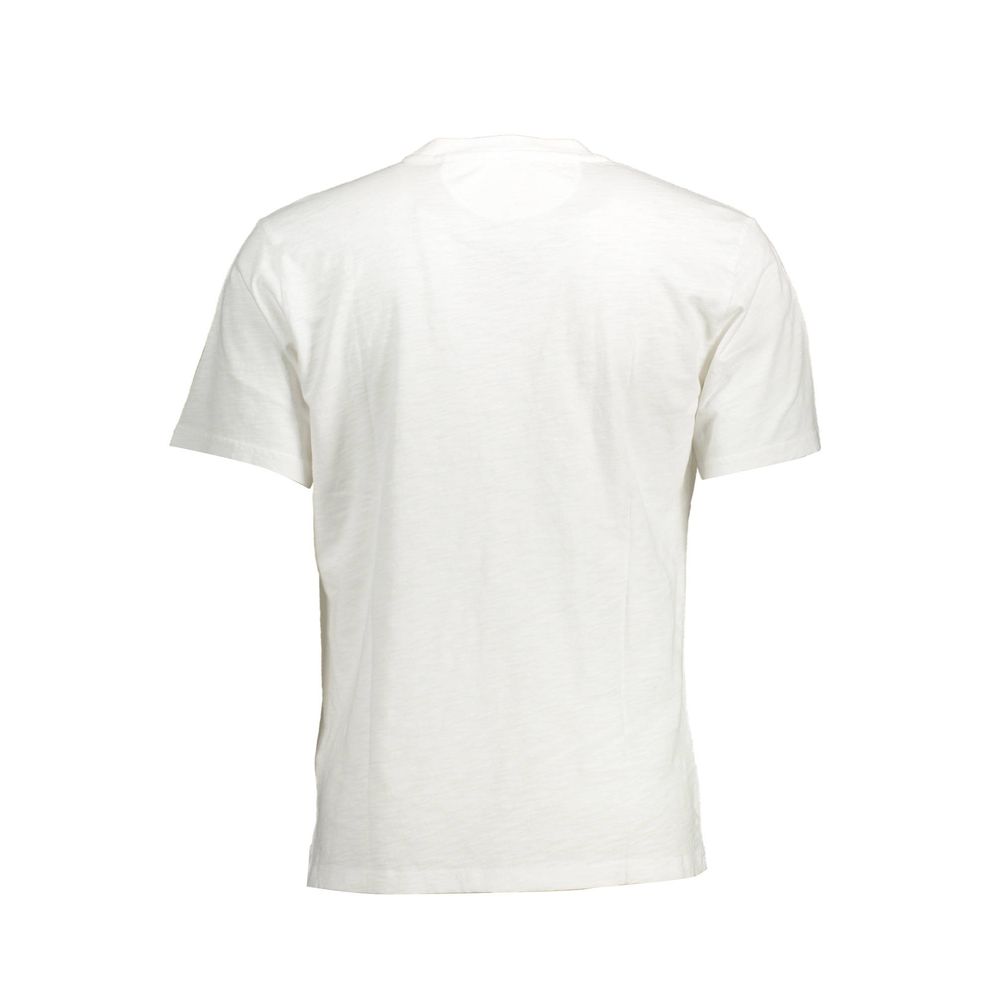 La Martina White Cotton Men T-Shirt back view featuring classic fit, short sleeves, and iconic logo for stylish comfort.