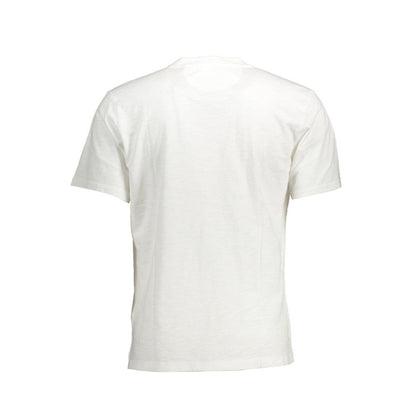 La Martina White Cotton Men T-Shirt back view featuring classic fit, short sleeves, and iconic logo for stylish comfort.