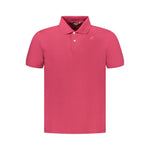 K-WAY Pink Cotton Men Polo Shirt with short sleeves, featuring iconic K-WAY logo, perfect for modern style and everyday luxury.