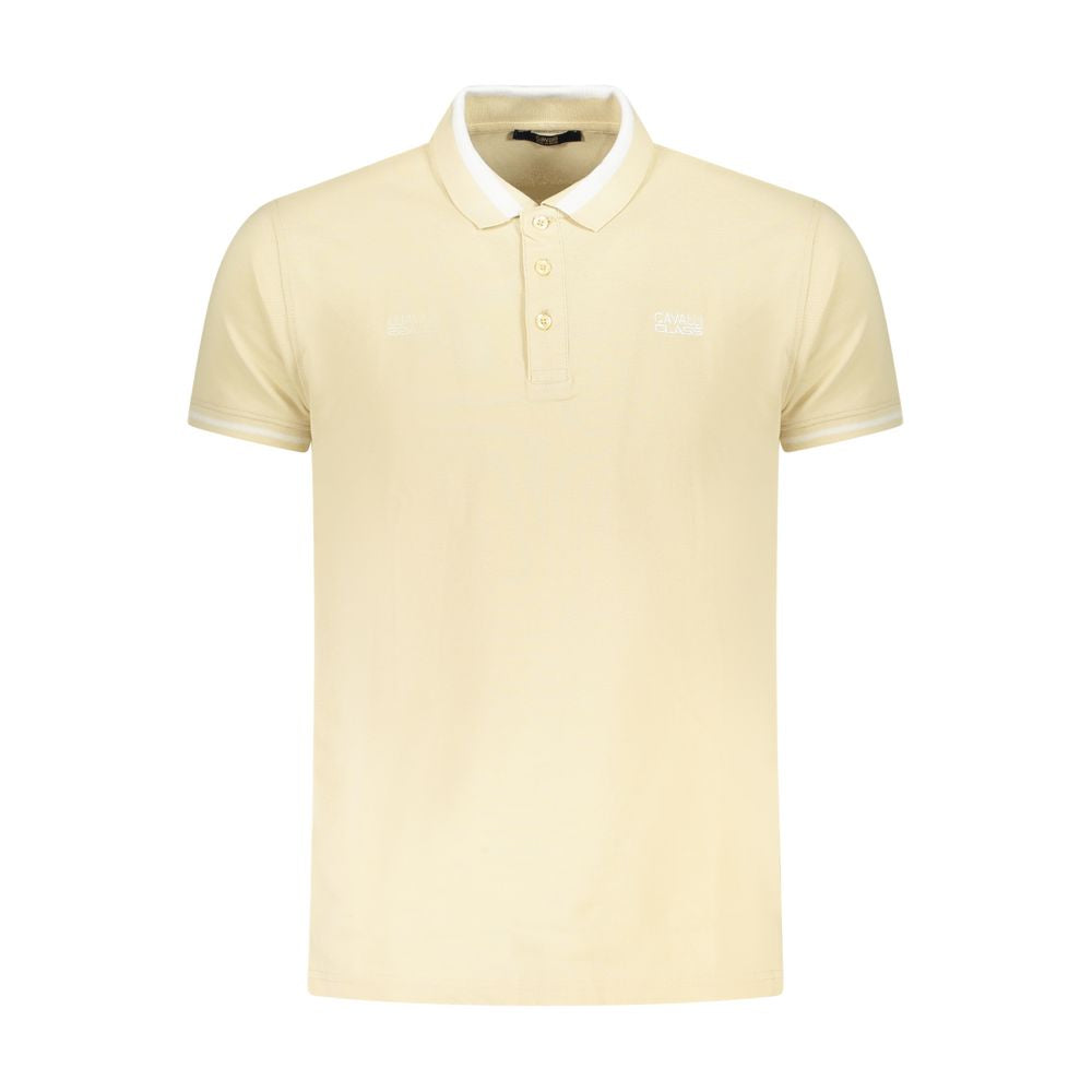 Cavalli Class Beige Cotton Men Polo Shirt