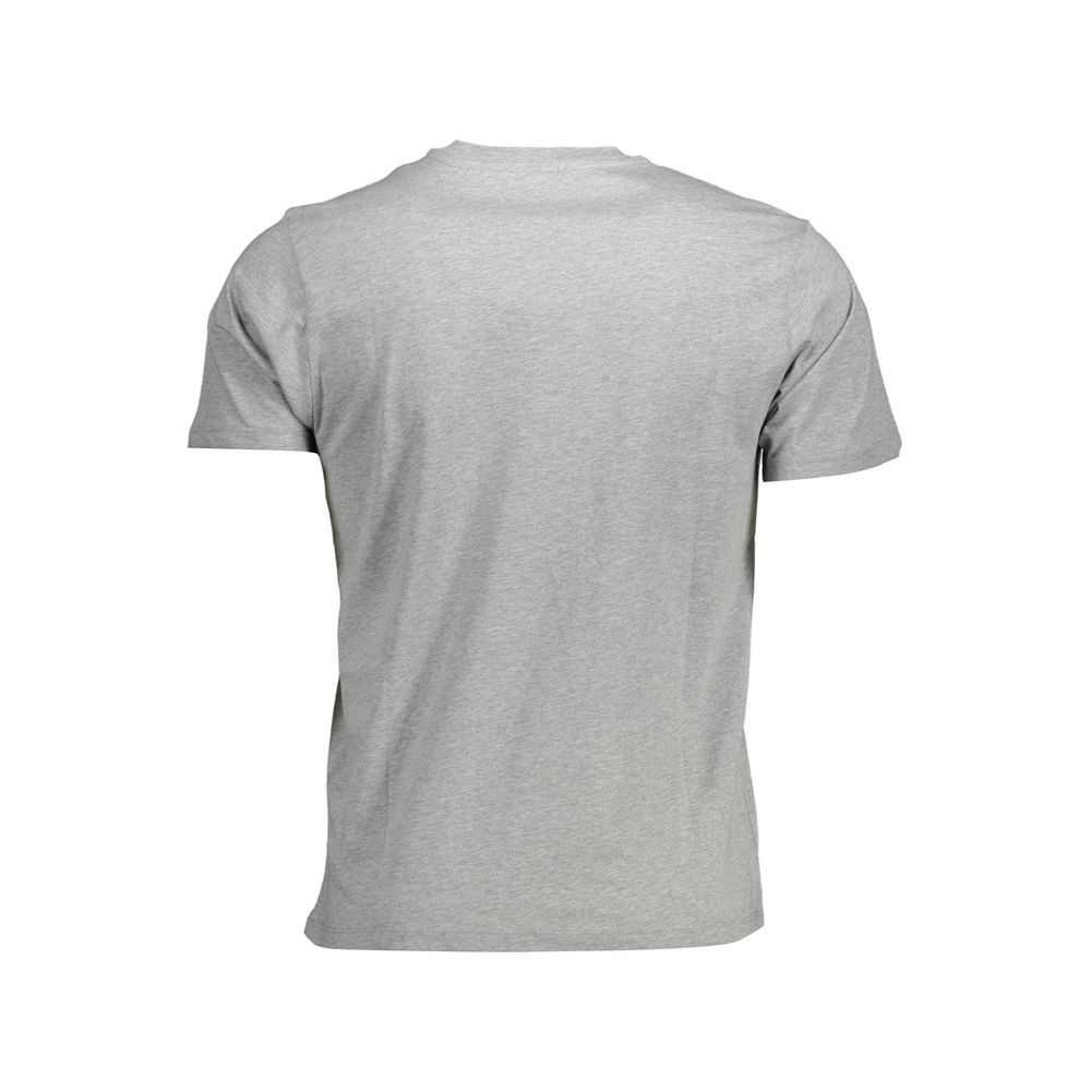 Back view of North Sails Brown Cotton Men T-Shirt featuring short sleeves and crew neck for eco-conscious style.