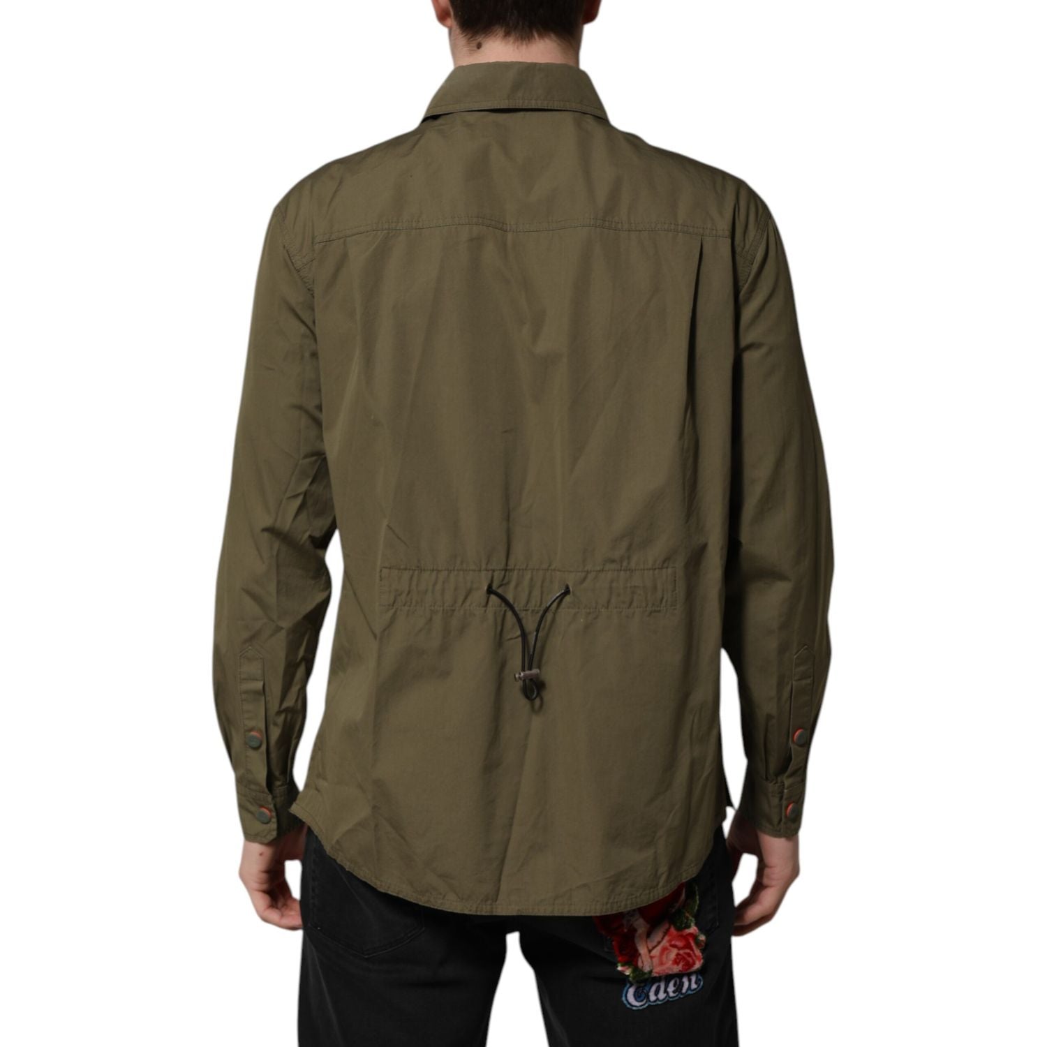 Dolce & Gabbana Army Green Button Down Long Sleeves Shirt