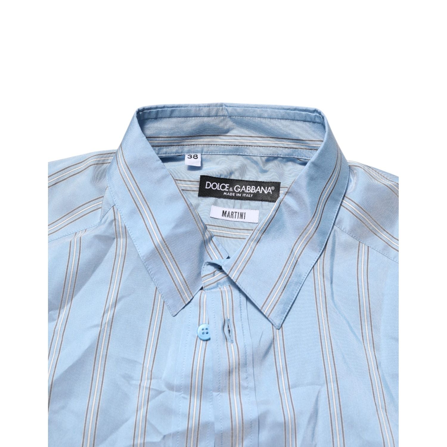 Dolce & Gabbana Blue Striped MARTINI Long Sleeves Dress Shirt