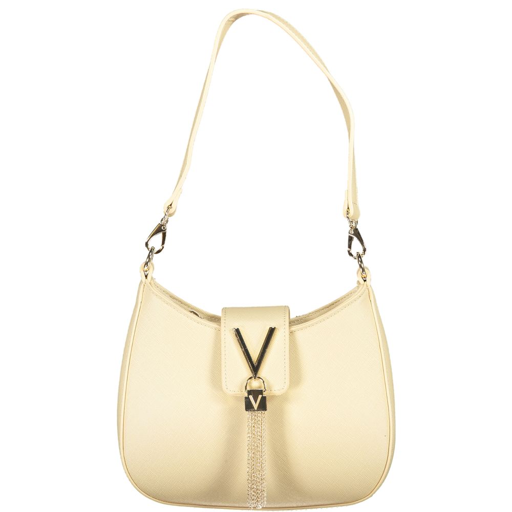 Mario Valentino Beige Polyethylene Women Handbag with removable shoulder handle and chain strap, elegant and versatile design