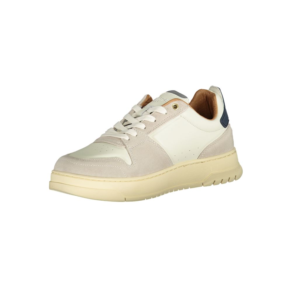 Blauer White Polyethylene Men Sneaker with sleek design and removable insole for comfort.