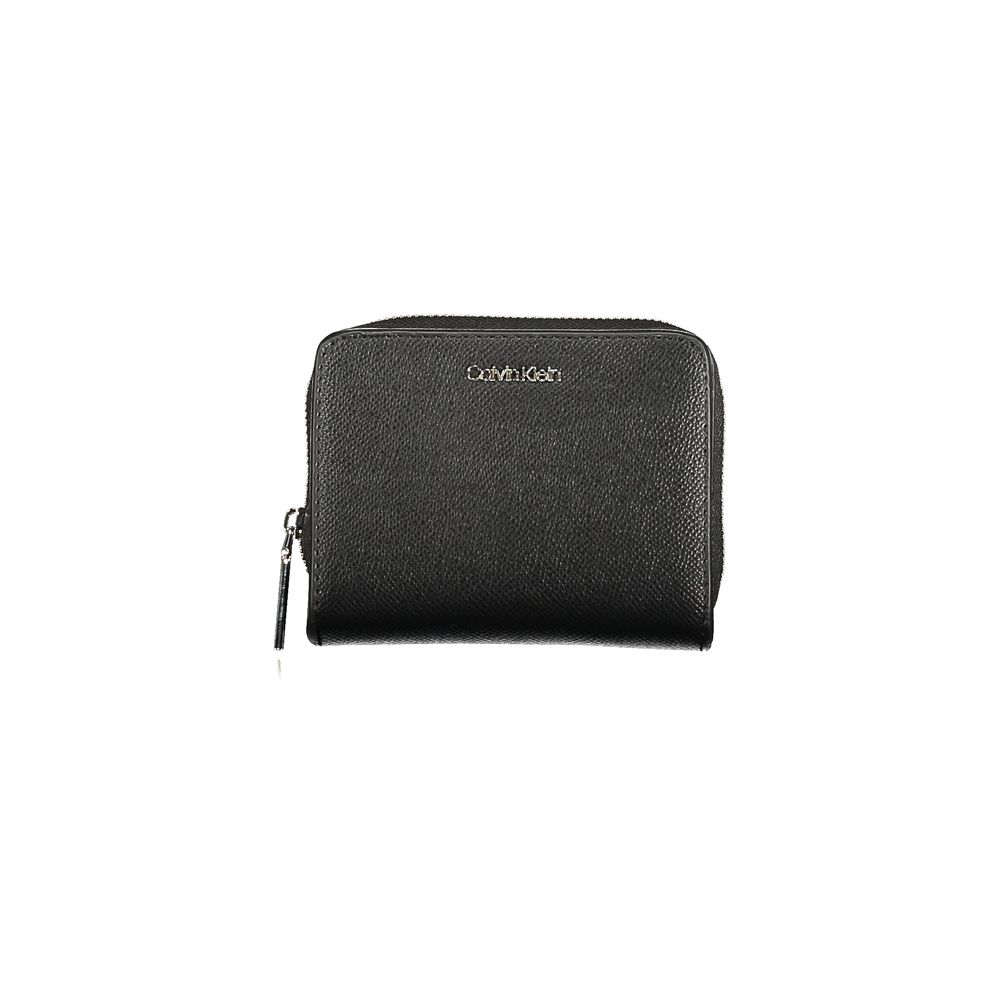 Calvin Klein Black Polyethylene Women Wallet with RFID-blocking, card slots, and sleek design in sophisticated black hue.