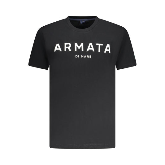 Armata Di Mare Black Cotton Men T-Shirt with logo and crew neck design