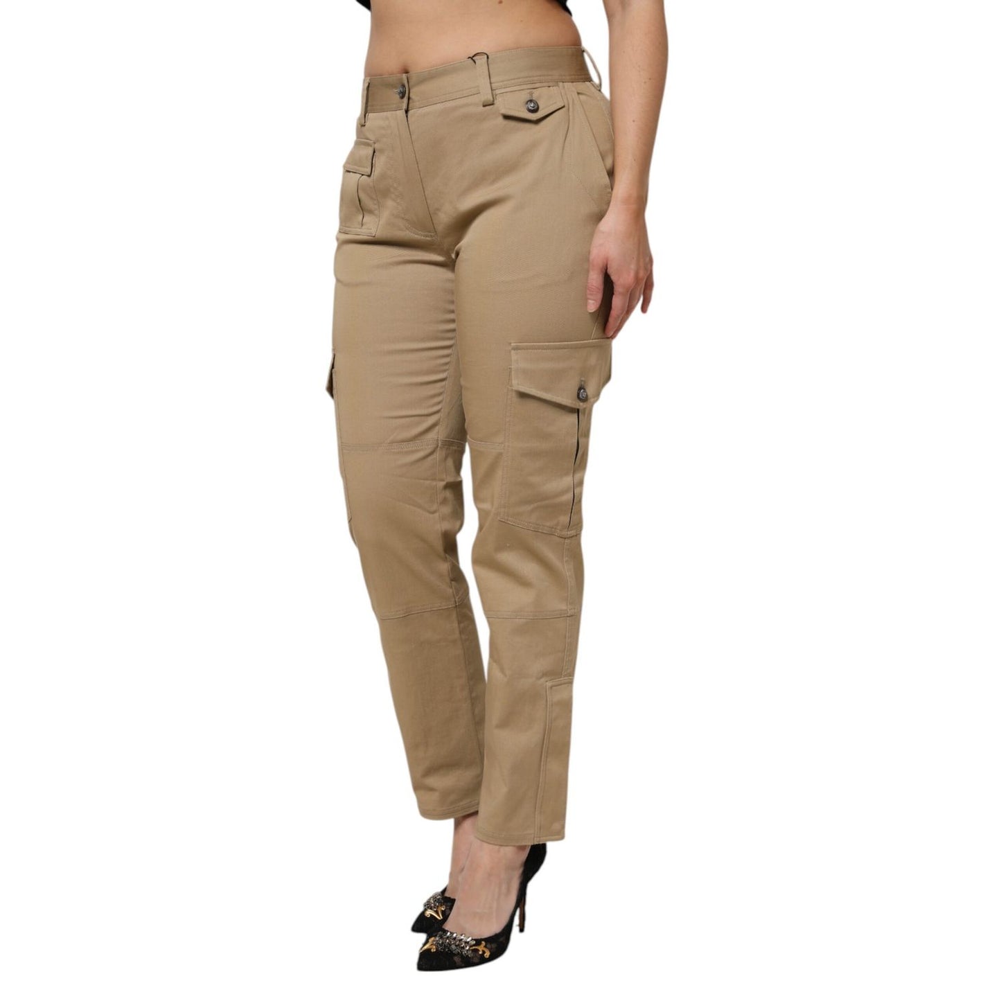 Dolce & Gabbana Brown Cotton Cargo Tapered Pants