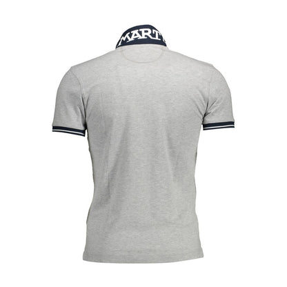 La Martina Gray Cotton Polo Shirt