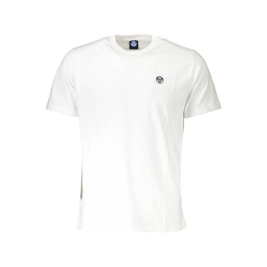 North Sails White Cotton Men T-Shirt with short sleeves and logo appliqué