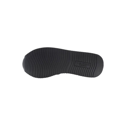 Sole view of U.S. POLO ASSN. Black Polyester Men Sneaker with logo