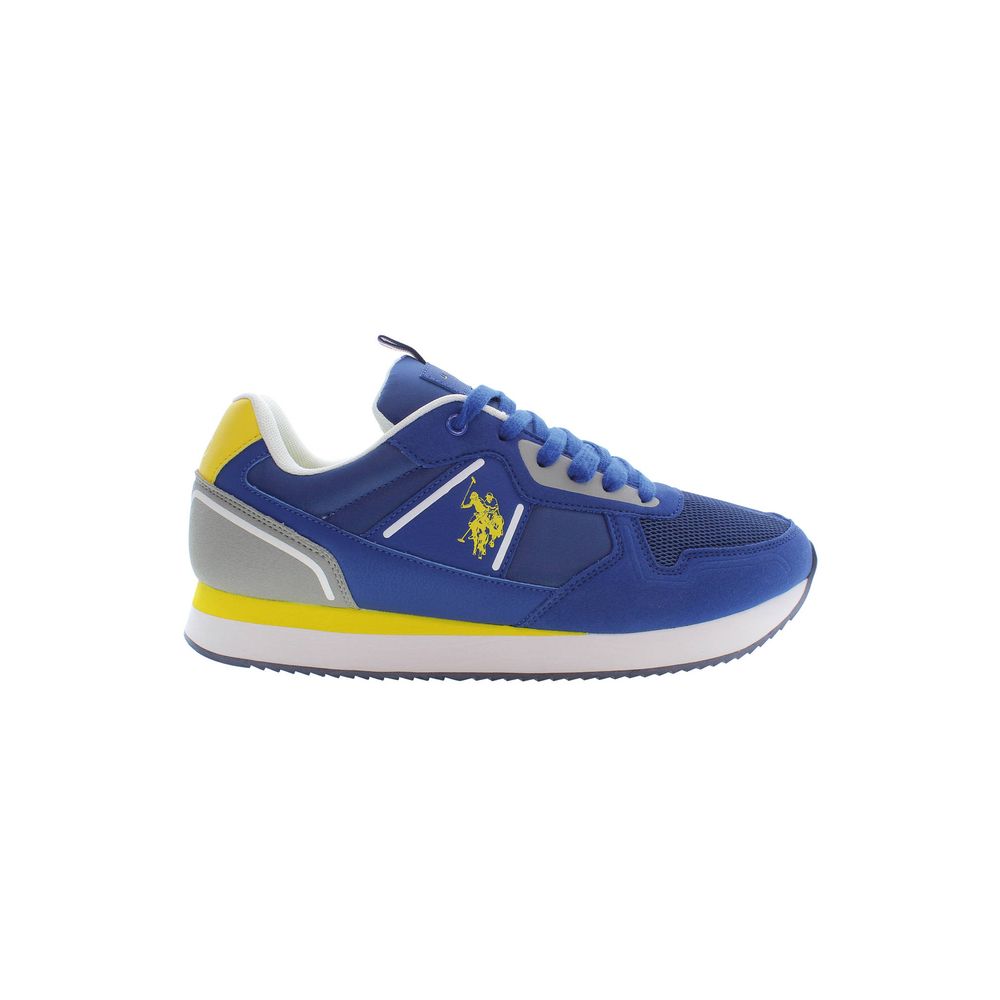 U.S. POLO ASSN. Blue Polyester Men Sneaker with contrasting details and logo, perfect blend of classic charm and modern style.