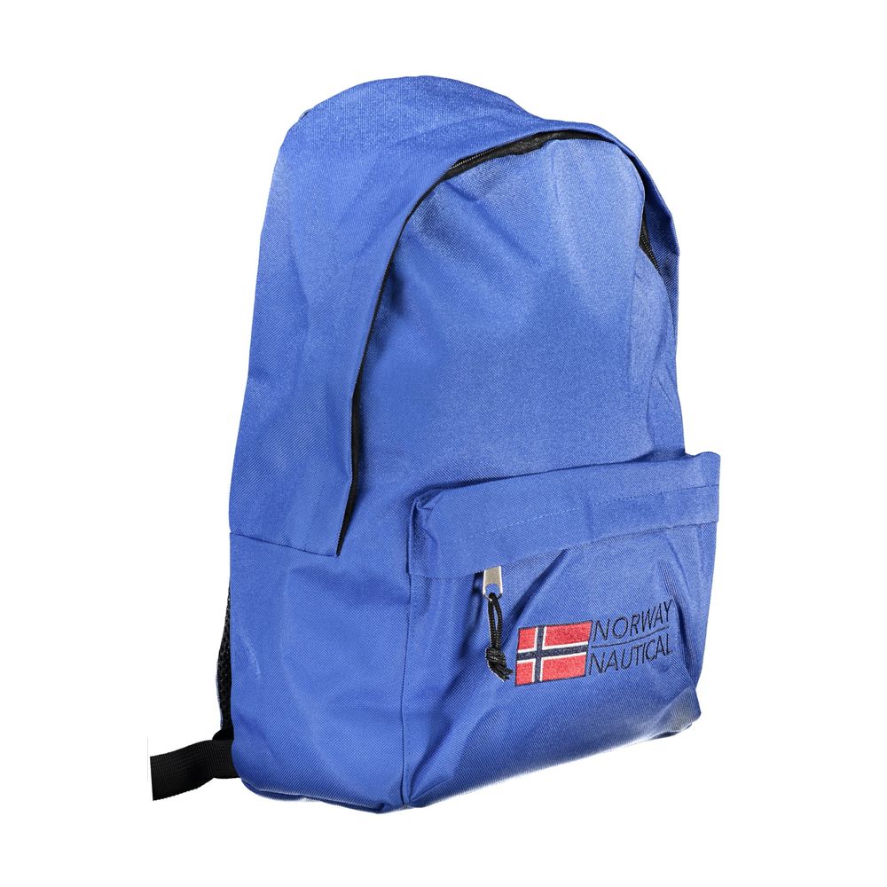 Norway 1963 Blue Polyester Men Backpack with logo and zip pocket, ideal for modern explorers.