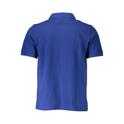Back view of North Sails Blue Cotton Men Polo Shirt