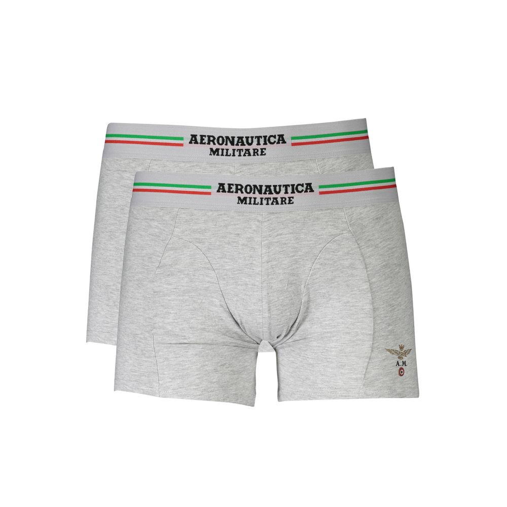 Aeronautica Militare Brown Cotton Men Boxer with elastic waistband and logo, offering superior comfort and flexible fit.