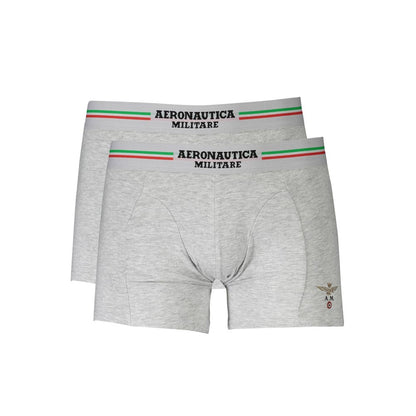 Aeronautica Militare Brown Cotton Men Boxer with elastic waistband and logo, offering superior comfort and flexible fit.