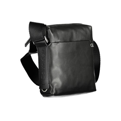 Calvin Klein Black Polyester Men Shoulder Bag with adjustable strap and eco-friendly materials.