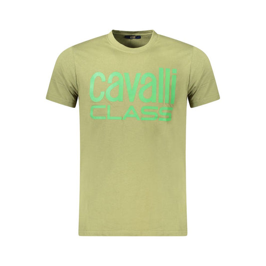 Cavalli Class Green Cotton T-Shirt