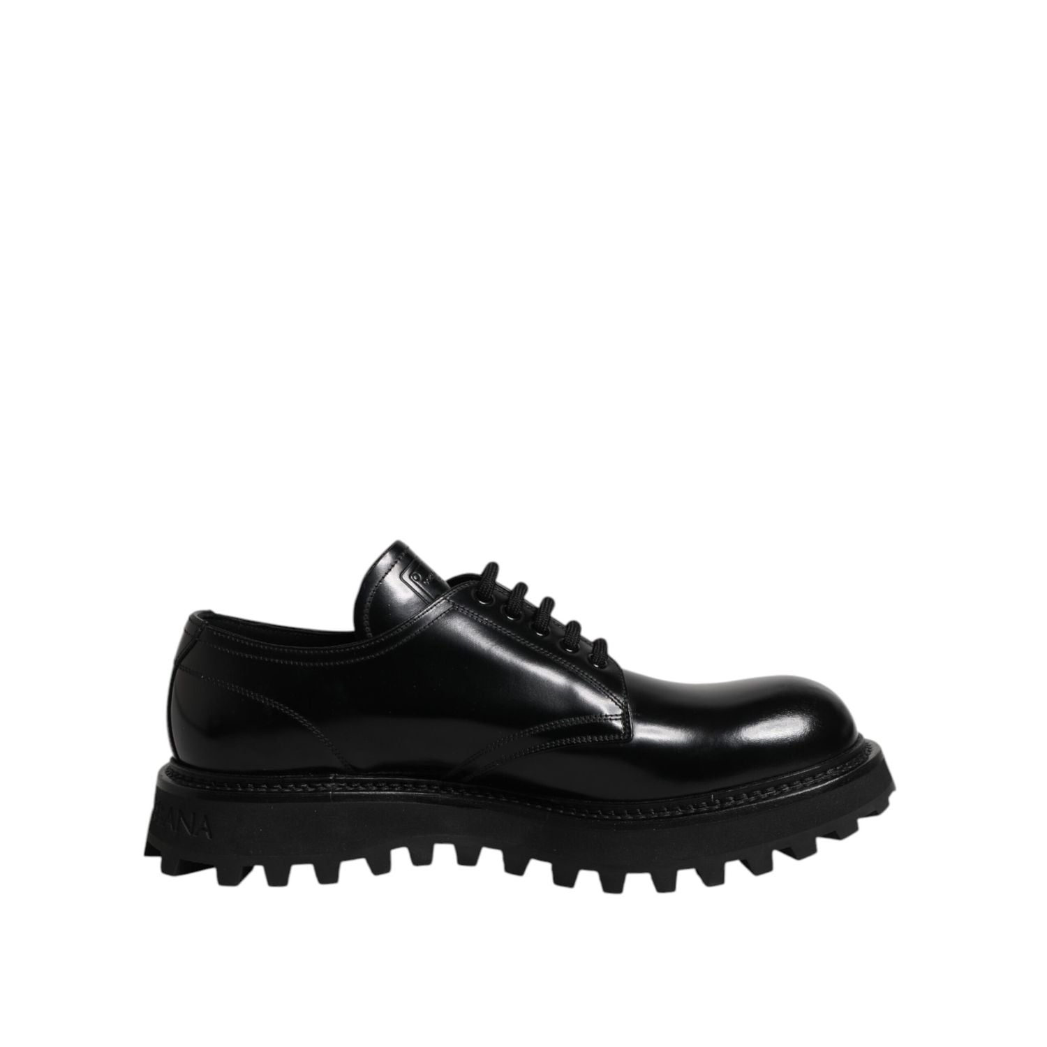 Dolce & Gabbana Black Leather Lace Up Derby Men Dress Shoes