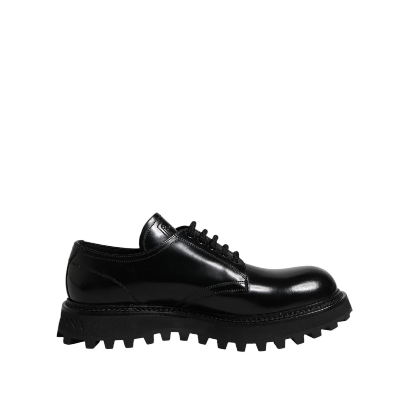 Dolce & Gabbana Black Leather Lace Up Derby Men Dress Shoes