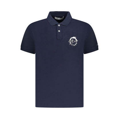 Trussardi Blue Cotton Men Polo Shirt