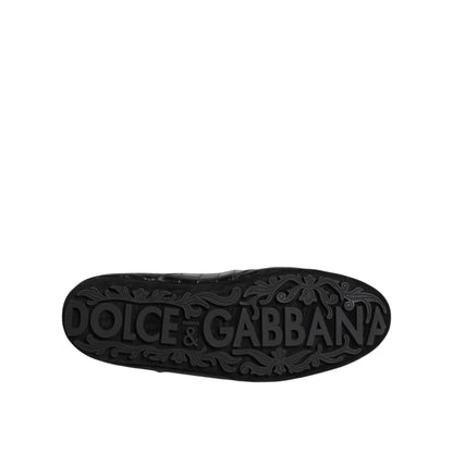 Dolce & Gabbana Black Exotic Leather Low Top Sneakers Shoes