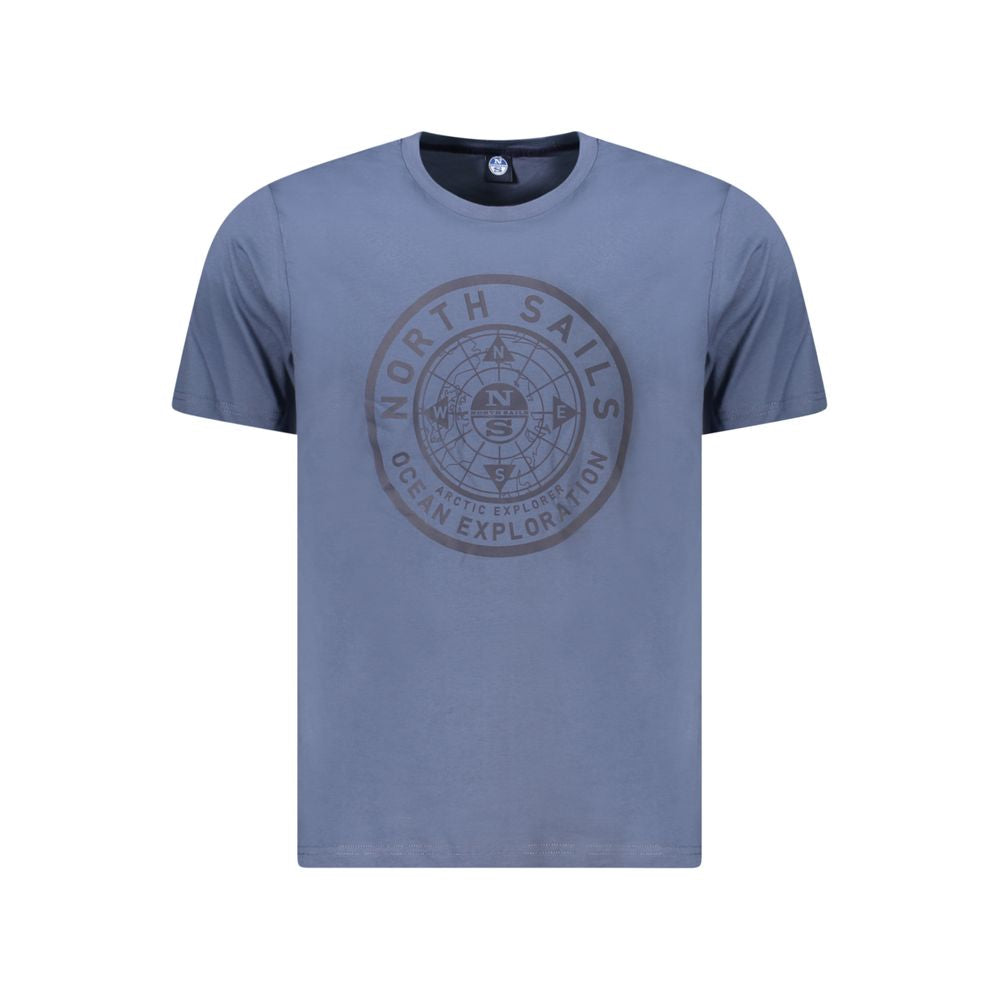 Alt Tag: North Sails Blue Cotton Men T-Shirt with iconic logo and bold print for casual chic style.